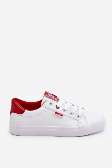 Dabīgas ādas sporta apavi Big Star EE274311 baltā-sarkanā krāsā 2