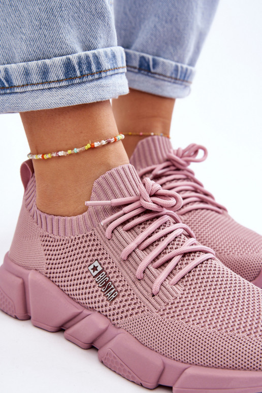Sieviešu Gaisma Sneakers modeļa apavi Memory Foam System Big Star JJ274266 Rozā krāsas