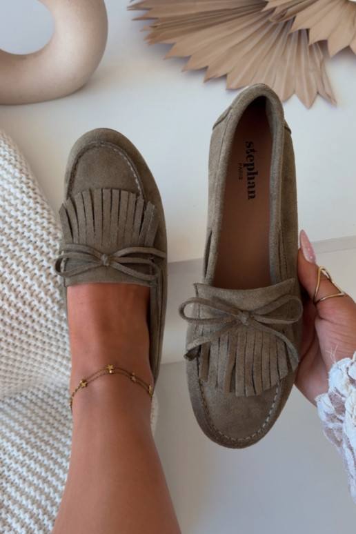 Sieviešu mokasīni ar kutām zaļā krāsā Janelisse