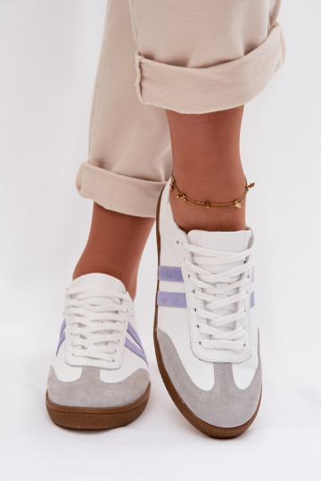 Zazoo N1068 Āda Zems Sneakers modeļa apavi Sieviešu Baltas-Zilas krāsas 2