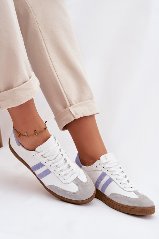 Zazoo N1068 Āda Zems Sneakers modeļa apavi Sieviešu Baltas-Zilas krāsas