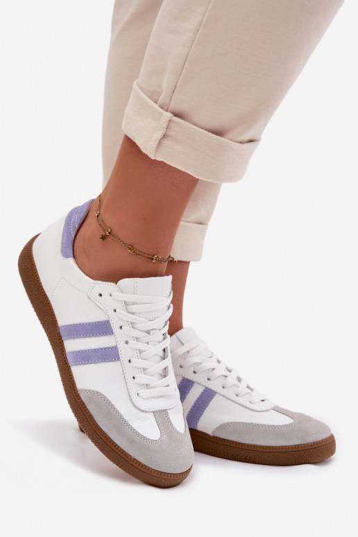 Zazoo N1068 Āda Zems Sneakers modeļa apavi Sieviešu Baltas-Zilas krāsas