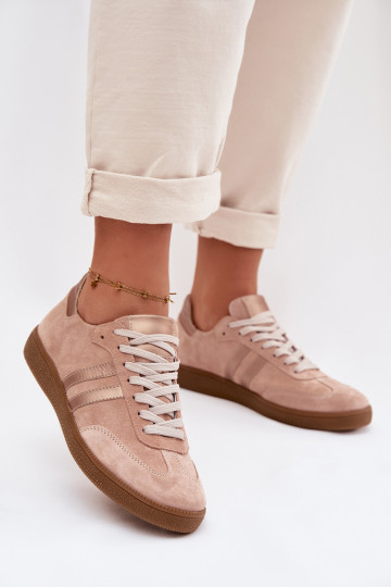 Zazoo N1068 zamšādas Zems Sneakers modeļa apavi Sieviešu rozā krāsa 2