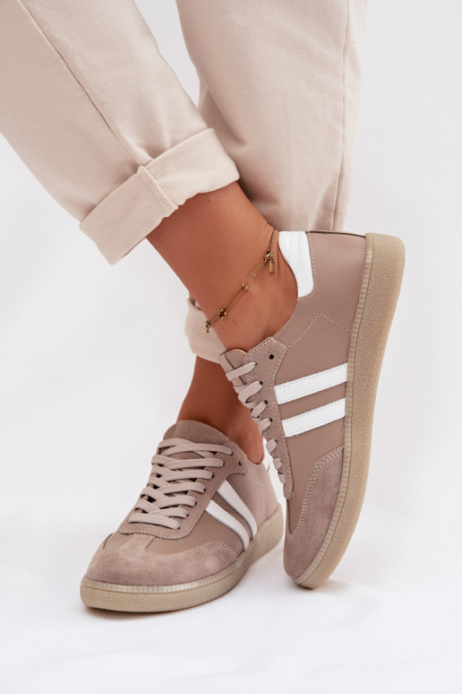 Zazoo N1068 Āda Zems Sneakers modeļa apavi Sieviešu smilšu krāsas