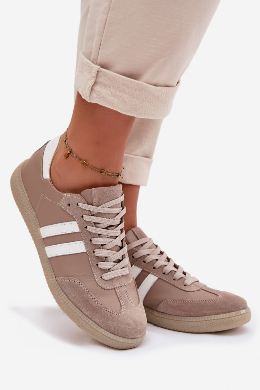 Zazoo N1068 Āda Zems Sneakers modeļa apavi Sieviešu smilšu krāsas