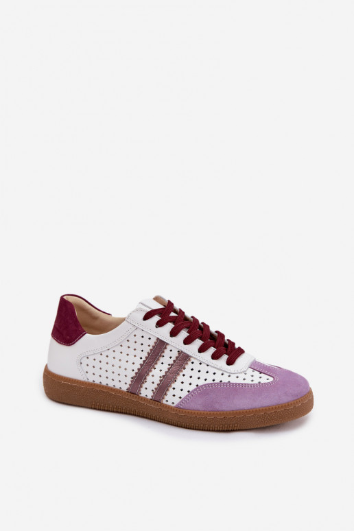 Āda Ažūrs Sneakers modeļa apavi Sieviešu Zazoo N1318 Baltas-Violeta krāsa