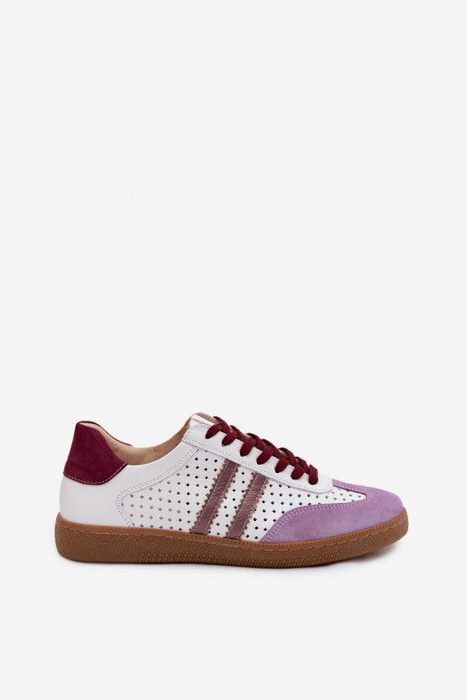 Āda Ažūrs Sneakers modeļa apavi Sieviešu Zazoo N1318 Baltas-Violeta krāsa