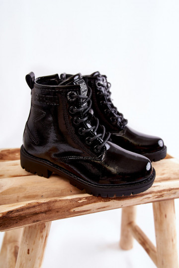 Bērnu apavi Laque siltināti Sieviešu puszābaki Big Star II374045 melnas krāsas 2