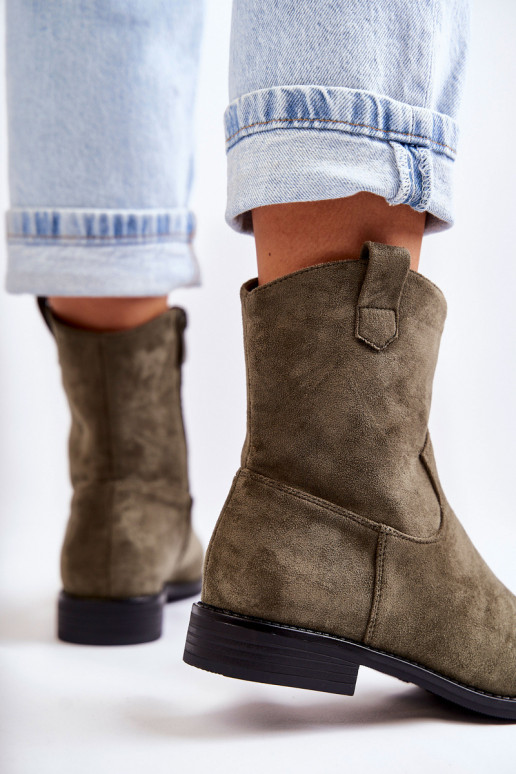 Zamšādas sieviešu zābaki Zaļas krāsas Fiorenz