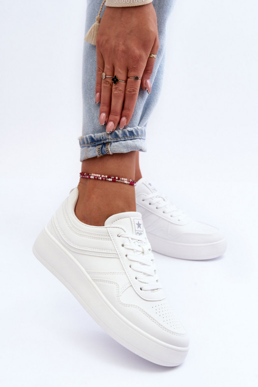 sporta apavi Sieviešu ar platformu baltas krāsas Pudina