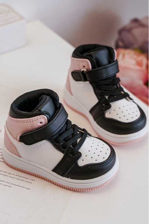 Augsts Bērnu sporta apavi Baltas-Rozā krāsas Teredite