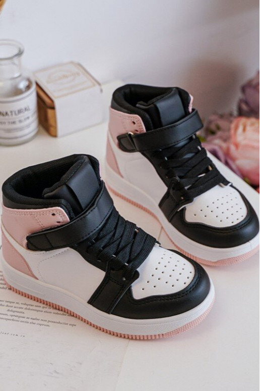 Augsts Bērnu sporta apavi Baltas-Rozā krāsas Teredite