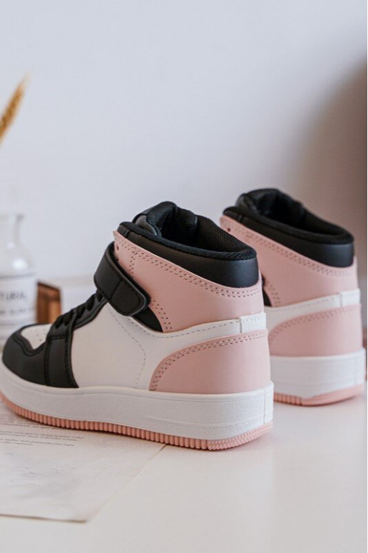 Augsts Bērnu sporta apavi Baltas-Rozā krāsas Teredite