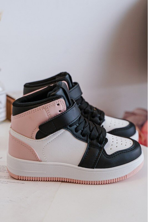 Augsts Bērnu sporta apavi Baltas-Rozā krāsas Teredite