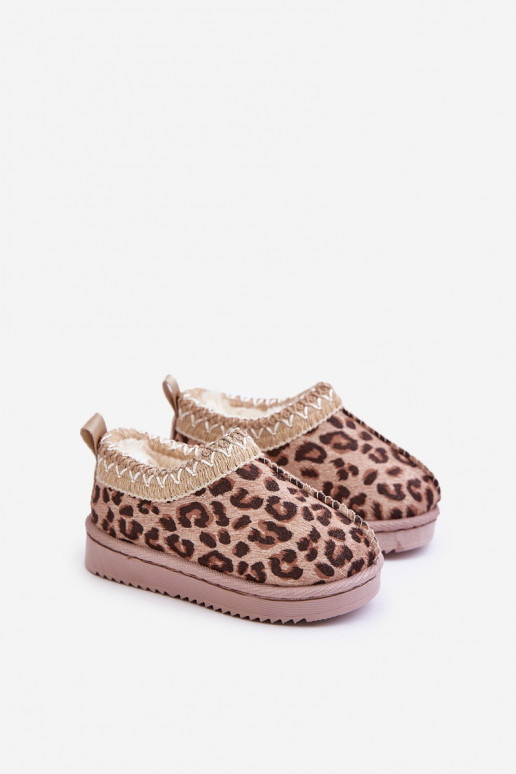 sniega apavi Sieviešu puszābaki Bērnu apavi ar leoparda kažokādas rakstu ar platformu siltināti ar kažokādu brūnas krāsas Vilabr
