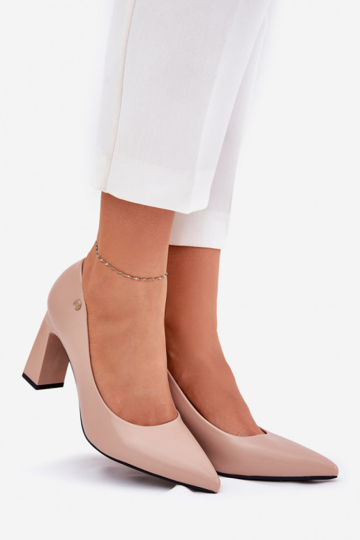 Eleganta stila Kurpes Ieslēgts SłupkoInym Obcasie Vinceza 62221 smilšu krāsas