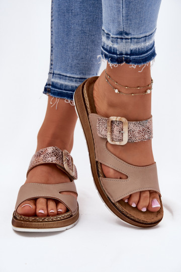 Gaisma sieviešu čības ar sprādzēm Inblu GS000055 smilšu krāsas