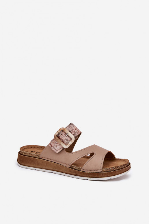 Gaisma sieviešu čības ar sprādzēm Inblu GS000055 smilšu krāsas