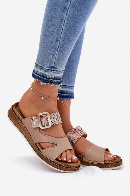 Gaisma sieviešu čības ar sprādzēm Inblu GS000055 smilšu krāsas