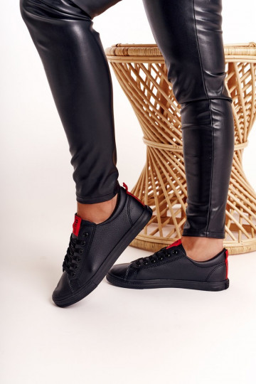 Stilīgi sporta apavi no dabīgas ādas Ar lenti BIG STAR DD274687 melnas krāsas 2