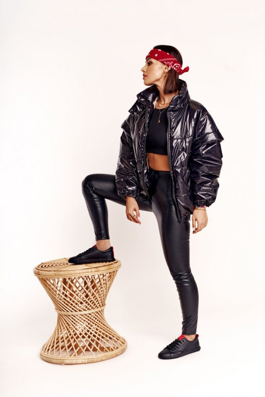 Stilīgi sporta apavi no dabīgas ādas Ar lenti BIG STAR DD274687 melnas krāsas