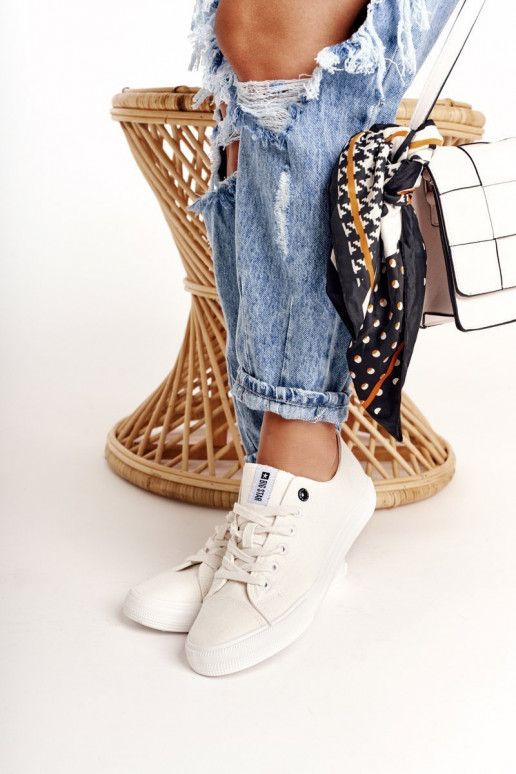 Sieviešu zemais brīvā laika apavi Big Star DD274451 baltas krāsas