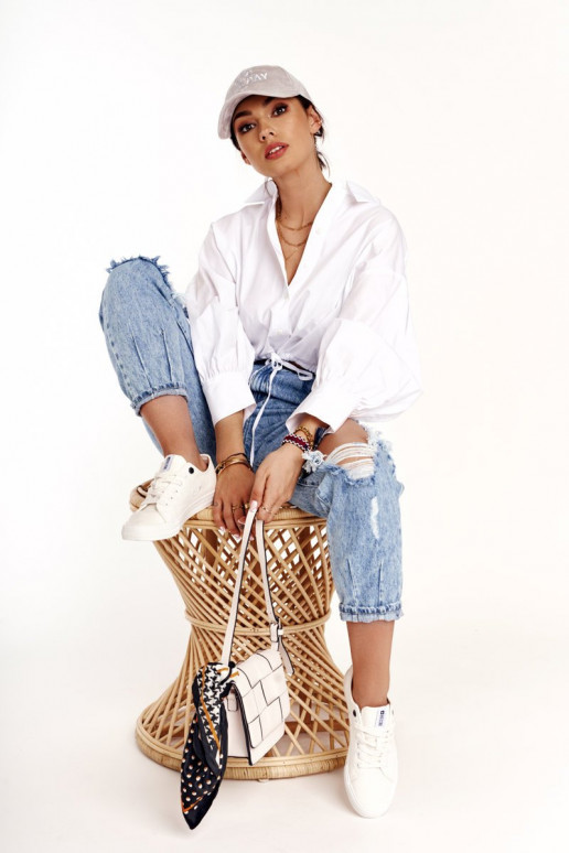 Sieviešu zemais brīvā laika apavi Big Star DD274451 baltas krāsas