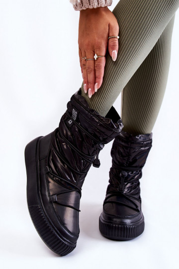 Sieviešu siltināti sniega apavi Big Star KK274193 melnas krāsas