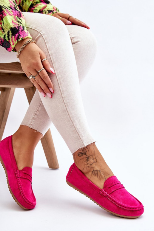 Sieviešu Klasiski zamšādas mokasīni rozā krāsas Ivana