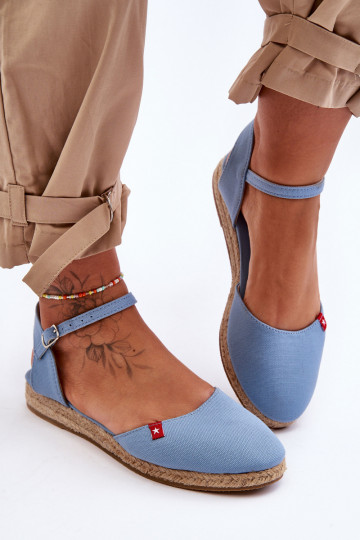 Sieviešu espadrilles ar platformu Big Star FF274532 zilā krāsā