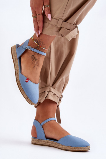 Sieviešu espadrilles ar platformu Big Star FF274532 zilā krāsā 2
