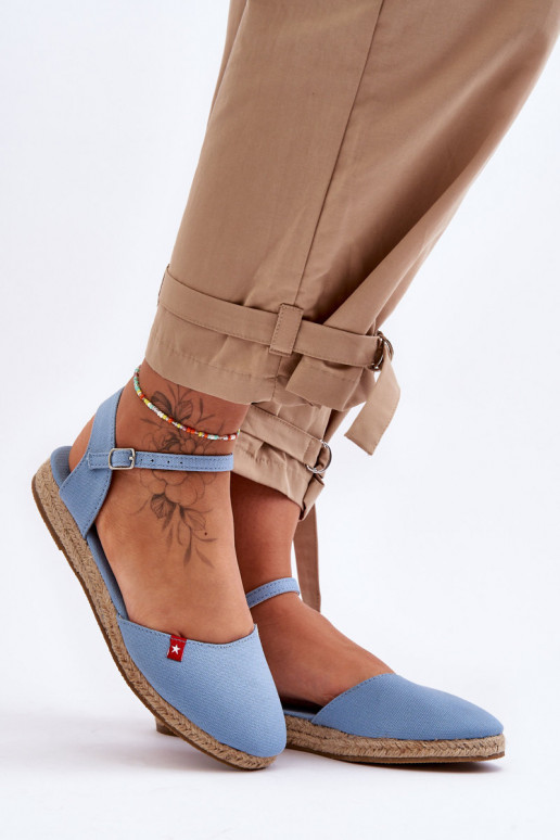 Sieviešu espadrilles ar platformu Big Star FF274532 Zilas krāsas