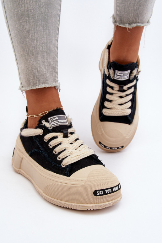 Sieviešu Sneakers modeļa apavi GOE NN2N4061 melnas krāsas