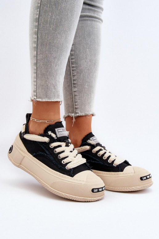 Sieviešu Sneakers modeļa apavi GOE NN2N4061 melnas krāsas