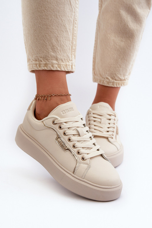 Sneakers modeļa apavi Sieviešu Big Star NN274334 Memory Foam System smilšu krāsas