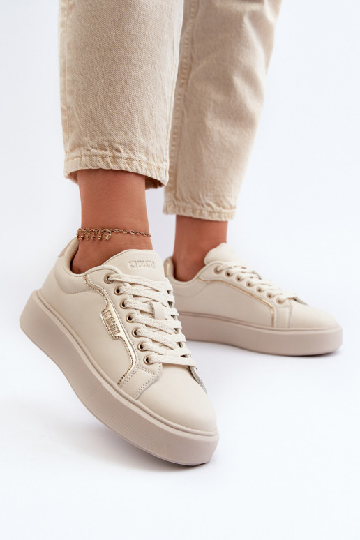 Sneakers modeļa apavi Sieviešu Big Star NN274334 Memory Foam System smilšu krāsas