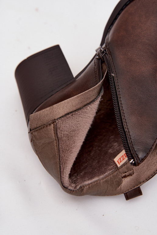 siltināti Sieviešu puszābaki no eko ādas CzekoladoIne Talienne