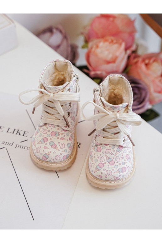 siltināti Sieviešu puszābaki Bērnu apavi ar rāvējslēdzējiem smilšu krāsas Dolida