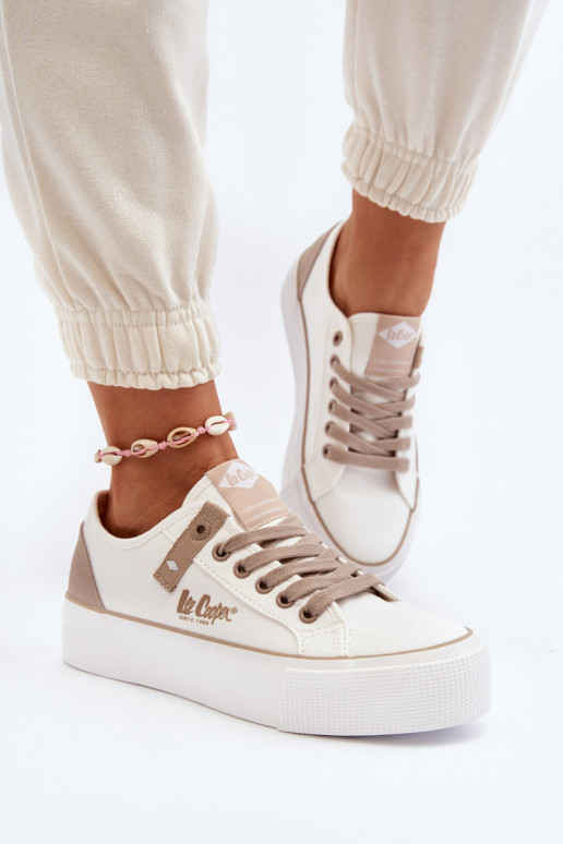 Auduma sieviešu puszābaki Lee Cooper LCIN-24-31-2198 baltas krāsas