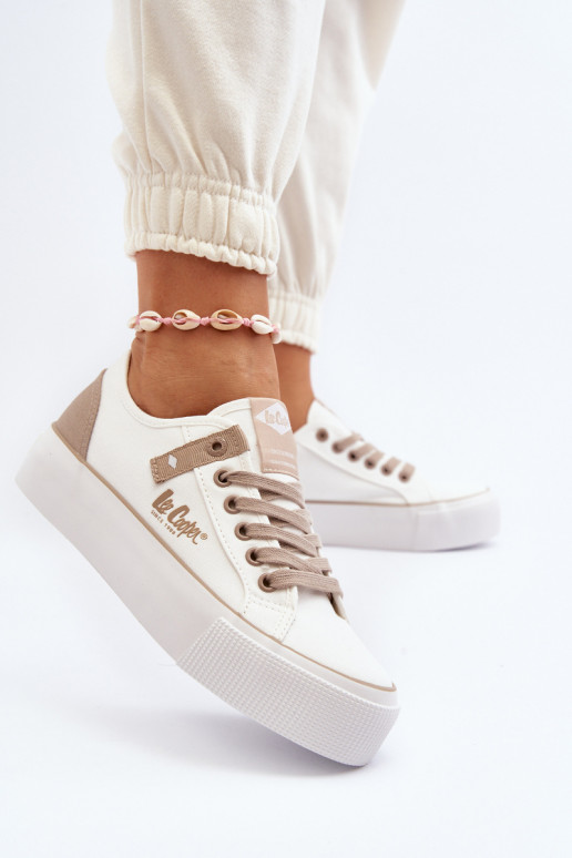 Auduma sieviešu puszābaki Lee Cooper LCIN-24-31-2198 baltas krāsas