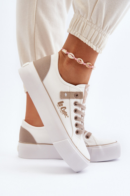 Auduma sieviešu puszābaki Lee Cooper LCIN-24-31-2198 baltas krāsas