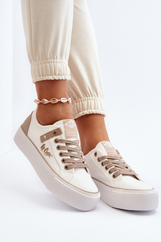 Auduma sieviešu puszābaki Lee Cooper LCIN-24-31-2198 baltas krāsas