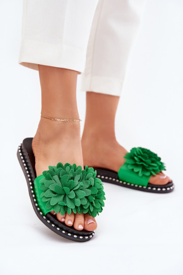 sieviešu čības Ozdobione Ziedsami Zaļas krāsas Cellanen