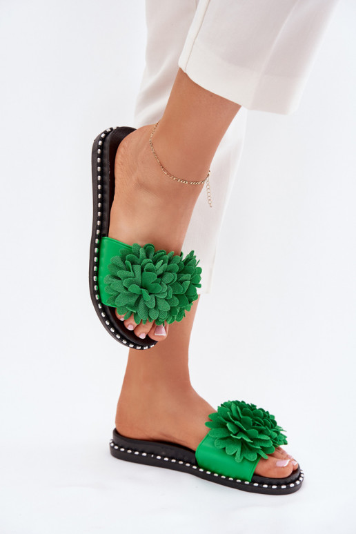 sieviešu čības Ozdobione Ziedsami Zaļas krāsas Cellanen