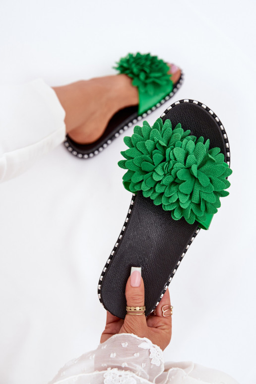 sieviešu čības Ozdobione Ziedsami Zaļas krāsas Cellanen