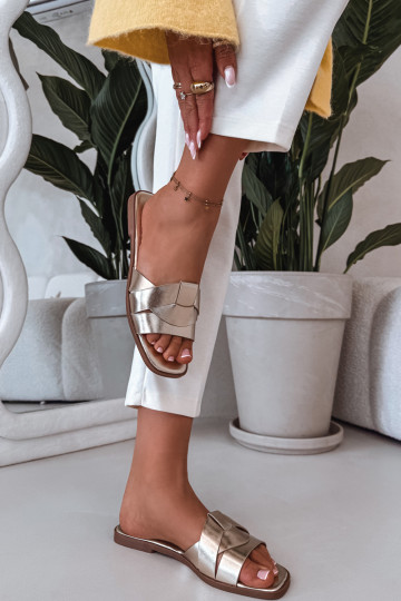 Čības Sieviešu dzīvoklis Ar svītrām Zelta krāsas Tā irrissae