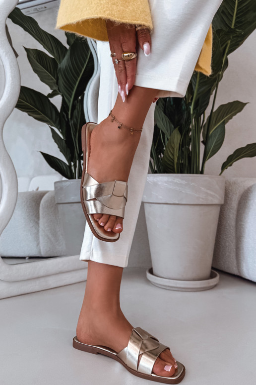 Čības Sieviešu dzīvoklis Ar svītrām Zelta krāsas Tā irrissae