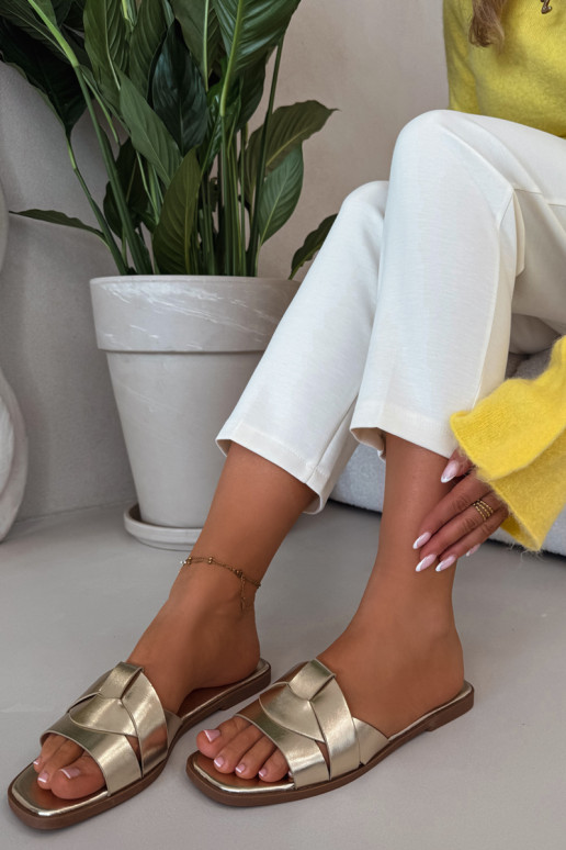 Čības Sieviešu dzīvoklis Ar svītrām Zelta krāsas Tā irrissae