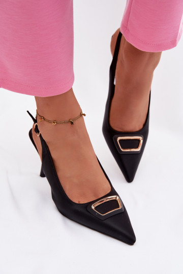 augstpapēžu basenes Sieviešu dekorēti melnas krāsas Palerine