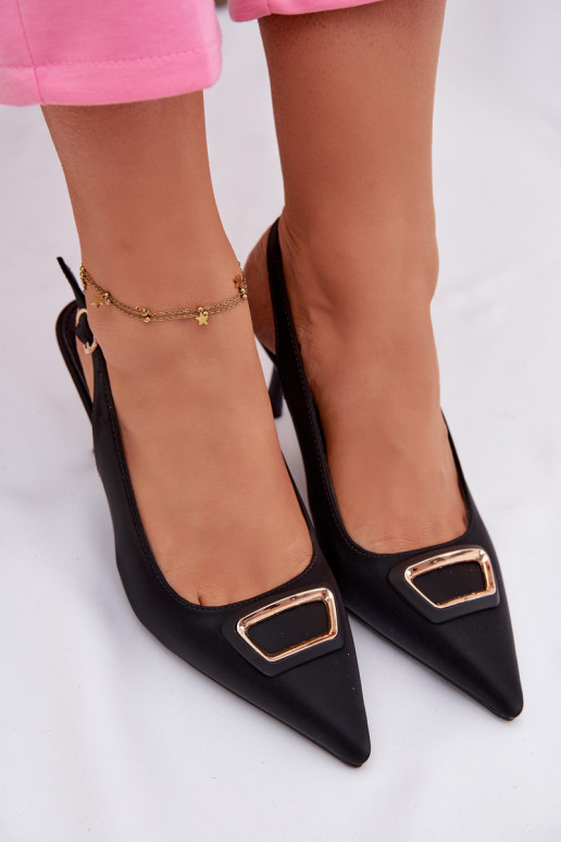 augstpapēžu basenes Sieviešu dekorēti melnas krāsas Palerine